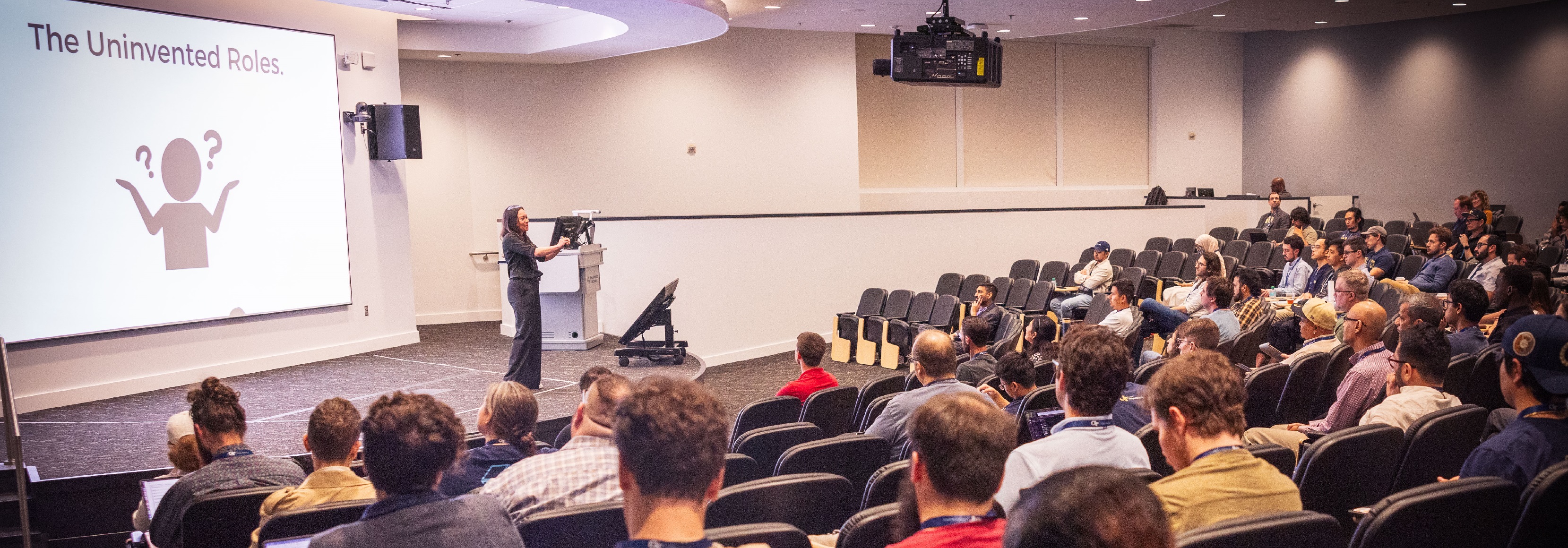 Kathy Pham speaking to the audience