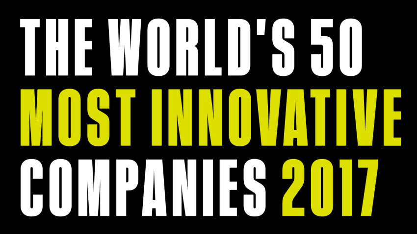 Text that reads: "The world's 50 most innovative companies 2017"