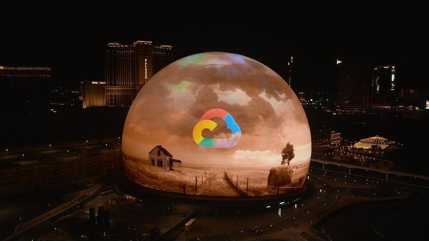 Wizard of Oz projected on the outside of the Las Vegas Sphere