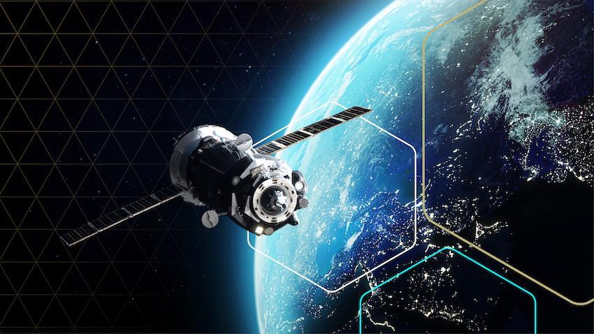 Satellite shown orbiting Earth